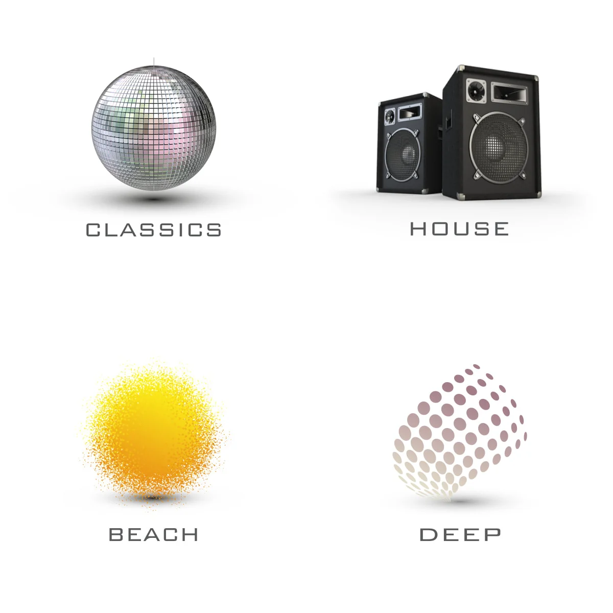 Classics, House, Deep and Beach mixes
